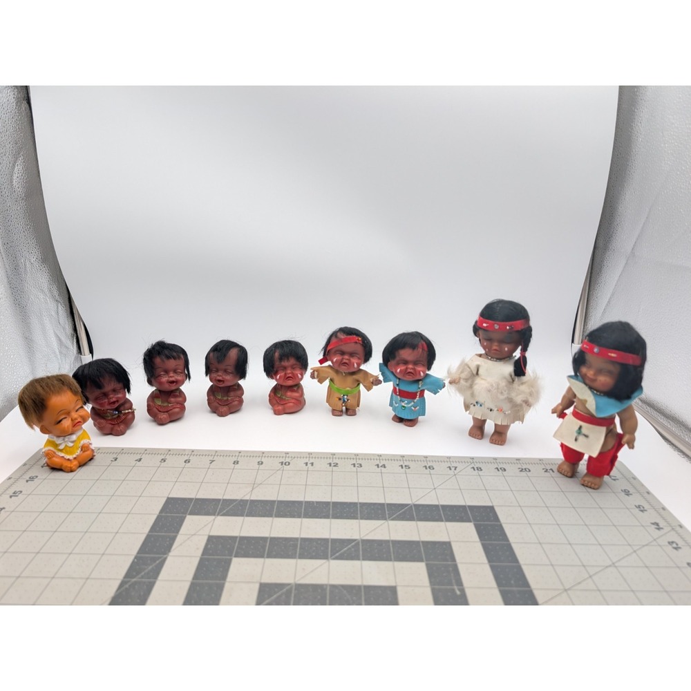 Vintage Moody Cutie Dolls Lot‎ Of 9 Vinyl Crying Laughing Freckles